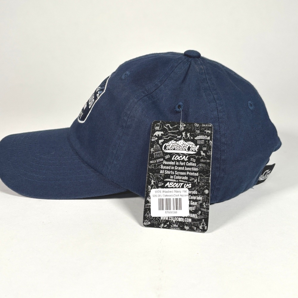 Colorado Cool 1876‎ Washed Navy Hat Embroidered Colorado State Flag Dad Cap NWT - Picture 5 of 10